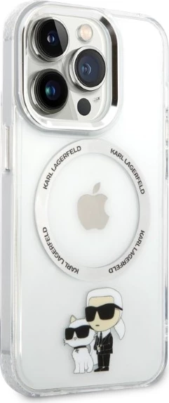 Mbështjellës Karl Lagerfeld Karl&Choupette MagSafe për iPhone 14 Pro, Transparent