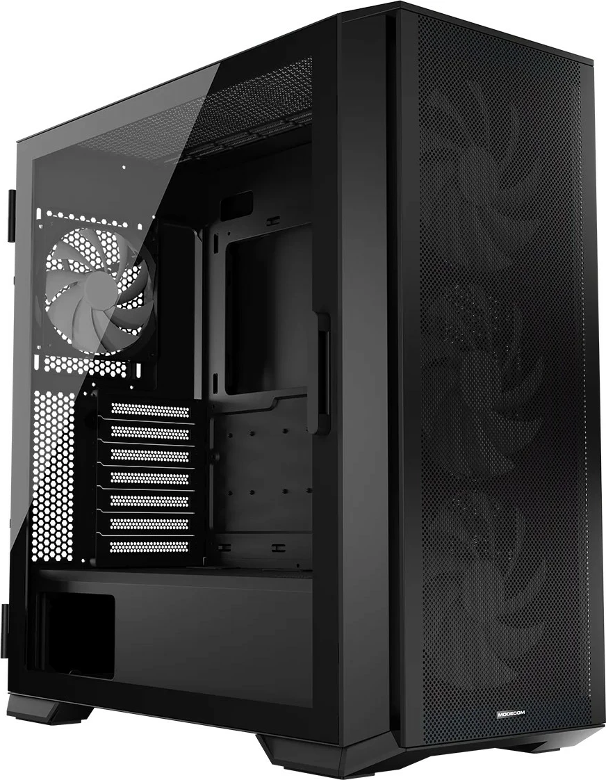 Kasë MODECOM Horizon ARGB Flow Midi, E-ATX, 4 ventilatorë ARGB, Xham i temperuar, e zezë