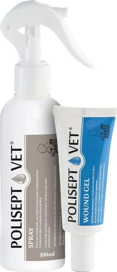 Set ndihme e parë për qen dhe mace JM Sante Polisept Vet, 150g