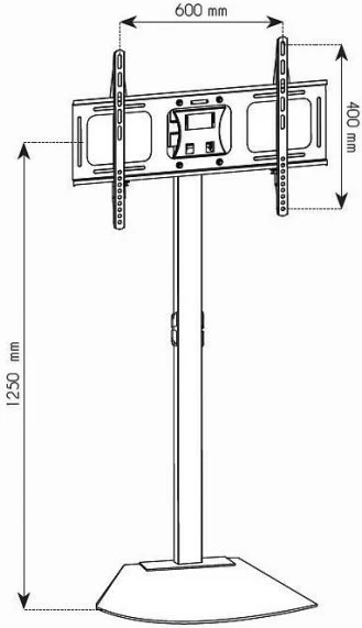 Qëndrim dysheme për TV/monitor Techly 028832, për LCD/LED 32-70 inç, i rregullueshëm, i zi