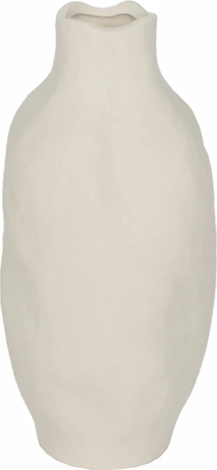 Vazo VILERA, qeramike, e bardhë, 16x16x32cm