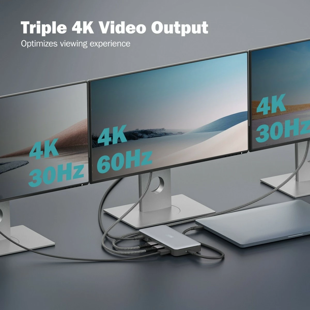 Kasë docking Digitus DA-70917, 11 porta, USB Type-C, 2x HDMI, 1x DisplayPort, 4K/60Hz, 150W, Zezë/Gri