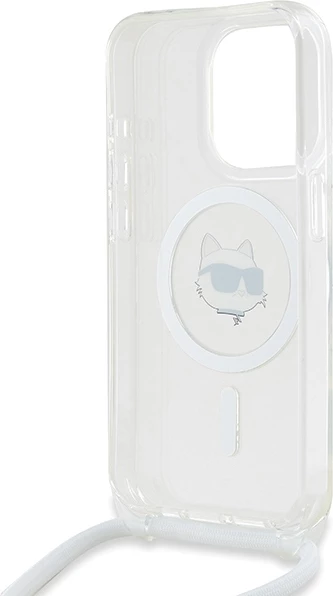 Mbështjellës Karl Lagerfeld IML Choupette Head & Cord MagSafe për iPhone 15 Pro, Transparent
