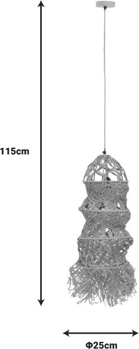 Llambë tavani Frola Inart E27 natyrale Φ25x115cm