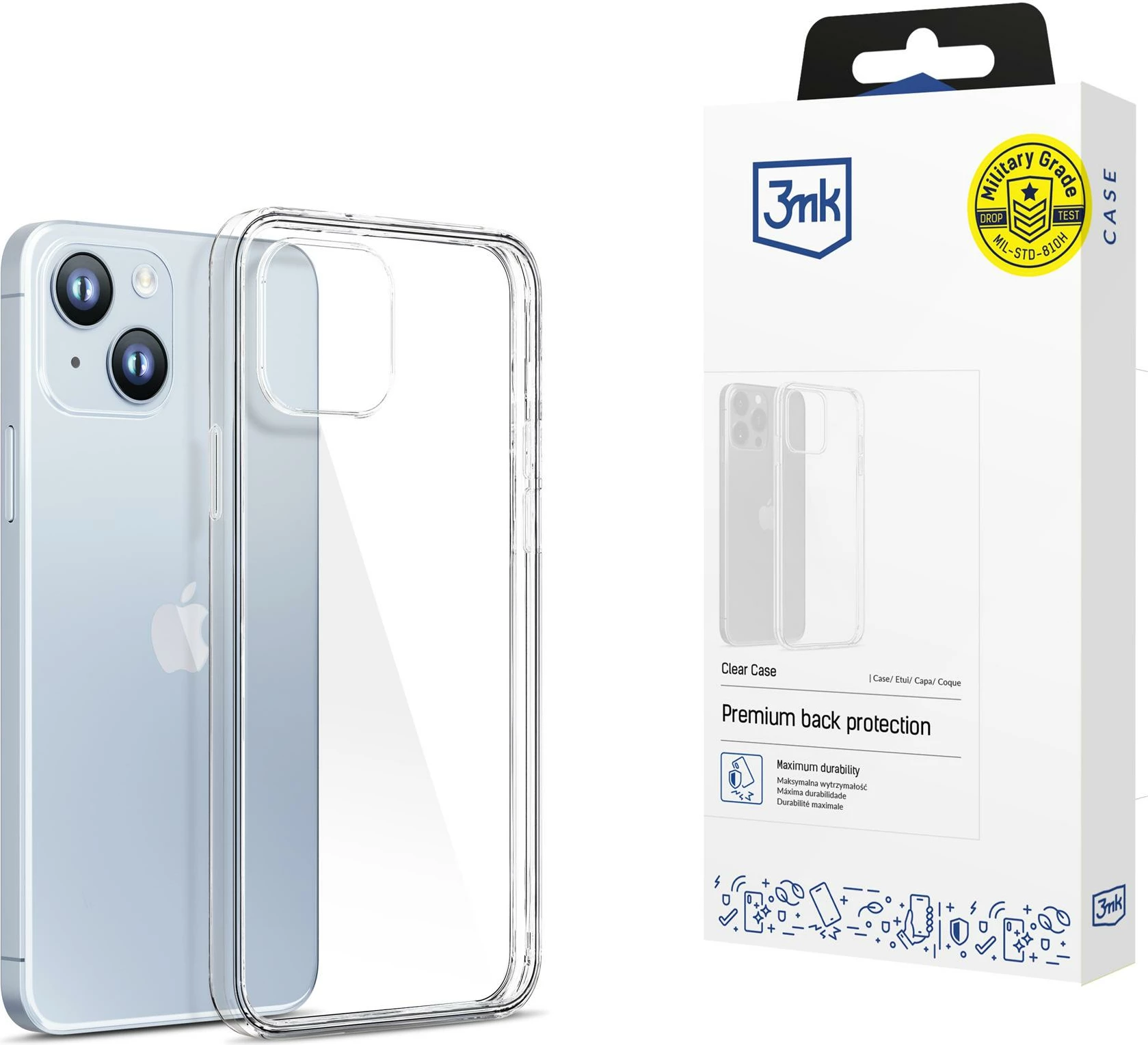 Mbështjellës për iPhone 14 3mk Clear Case, silikon, transparent