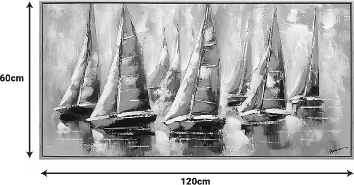 Pikturë në kanavacë Yelkan me kornizë, 120x3.5x60cm