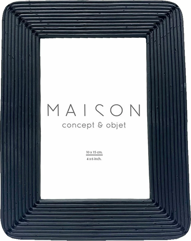 Kornizë foto Edward, polirezine, xham, e zezë, 16x2x21cm