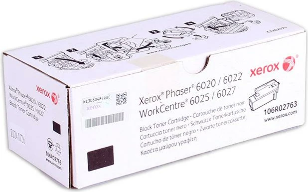 Toner, Xerox, 106R02763, për Phaser 6020/6022 dhe WorkCentre 6025/6027, rendiment 2000 faqe, e zezë