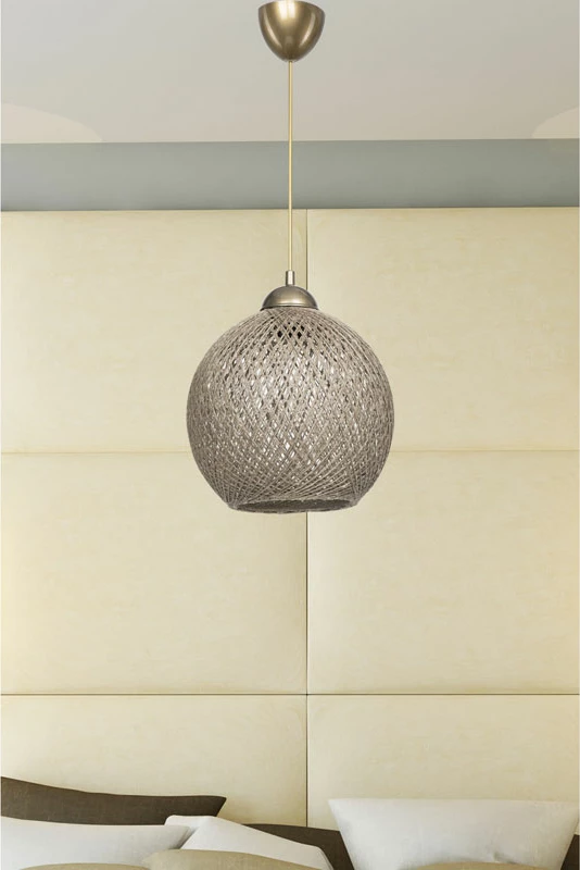 Dritë tavani Leshia E27, ngjyrë kafe, D26x26cm