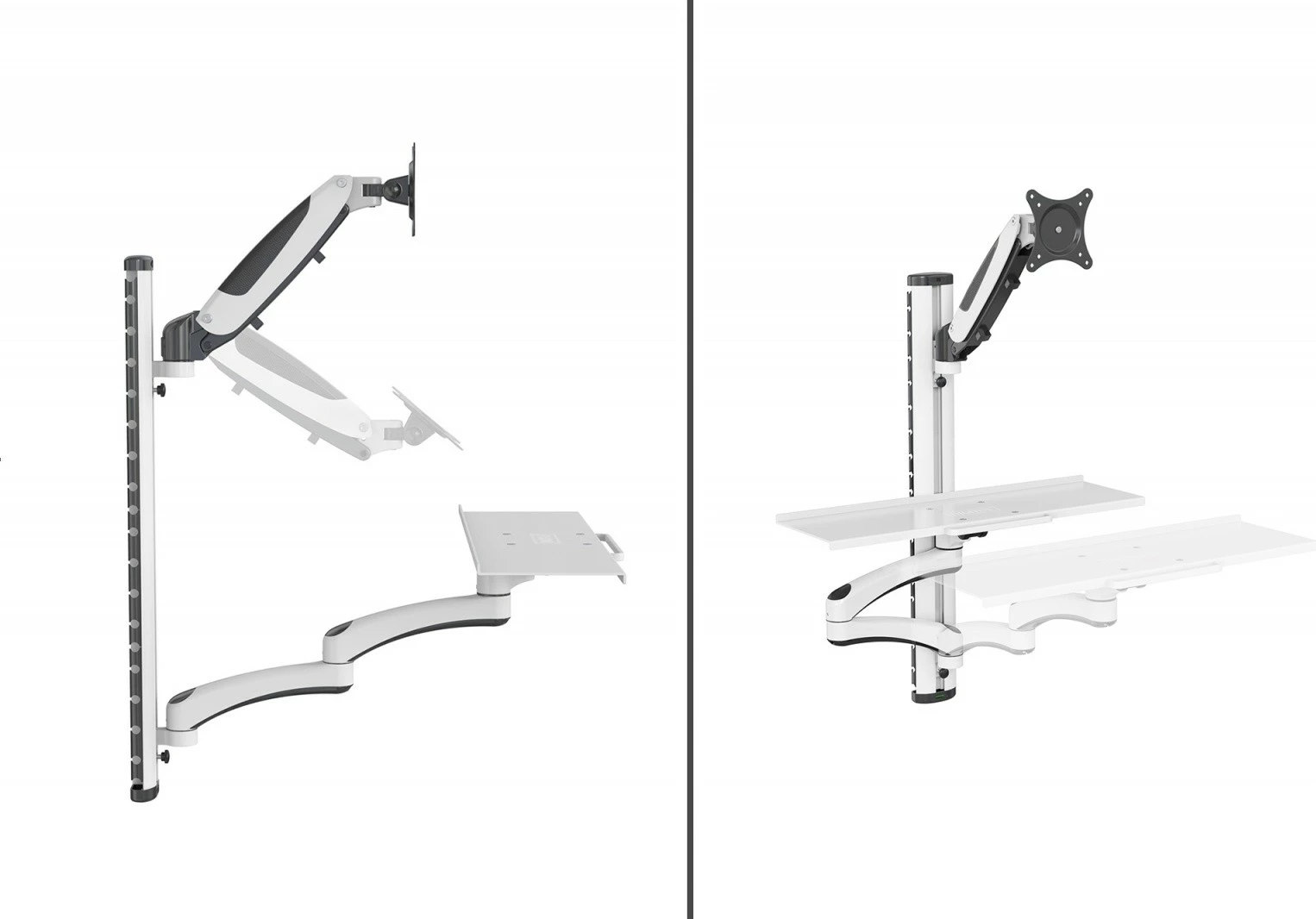 Mbajtëse muri Digitus DA-90451 për monitor 32" dhe tastierë/maus, alumini/çelik, e zezë/e bardhë