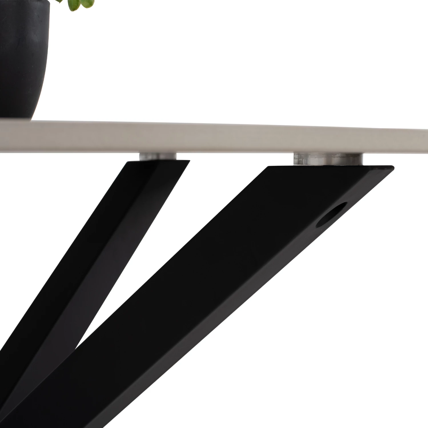 Tavolinë ngrënieje e rrumbullakët, gur i sinteruar, këmbë metali, FH9309.02, Φ115x75H