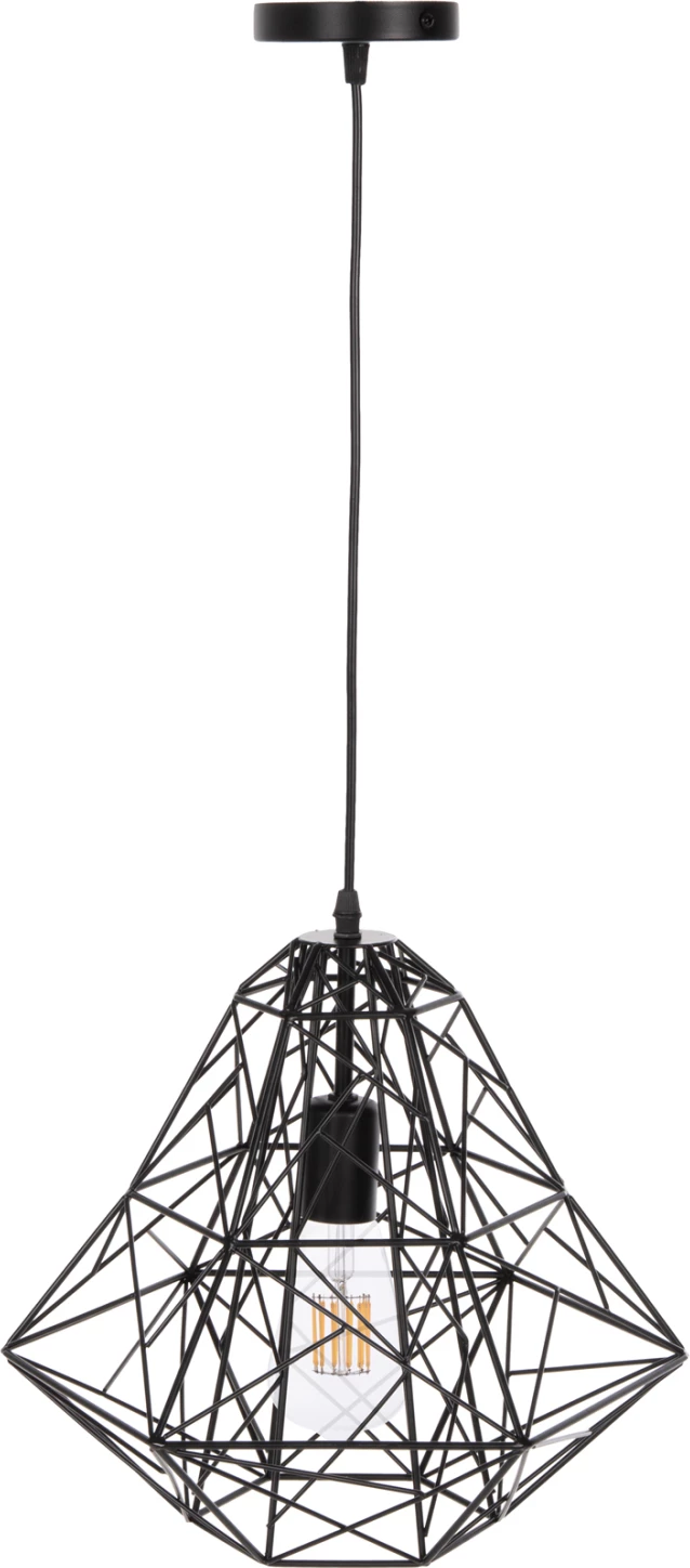 Llambë varëse tavani, kapak rrjetë metali e zezë, FH4067, 36x30x130H cm