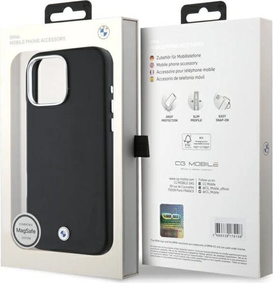 Mbështjellës BMW Sign Full Wrapped Metal MagSafe për iPhone 16 Pro, Zi