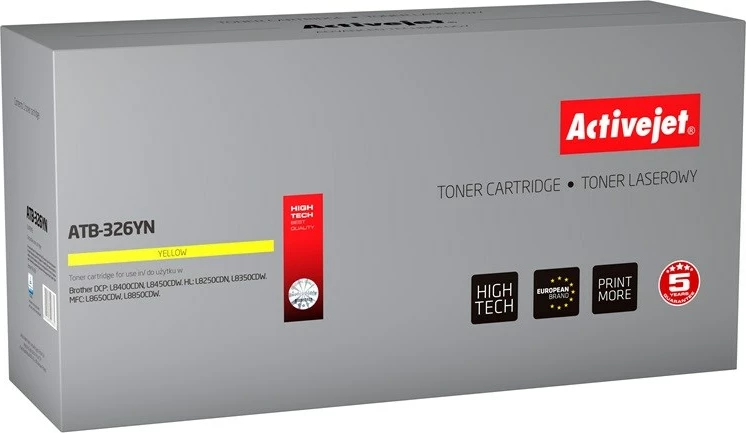 Toner zëvendësues Activejet ATB-326YN për printer Brother TN-326Y, i verdhë