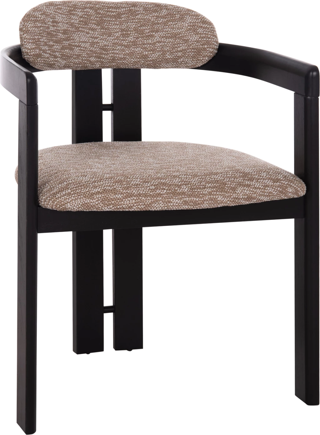 Karrige ngrënieje KALL, stof kafe, dru i zi, FH18247.02, 56x45x73cm