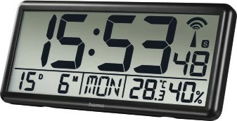 Orë elektronike Hama 186352, dixhitale, alarm, mur/tavolinë, e zezë