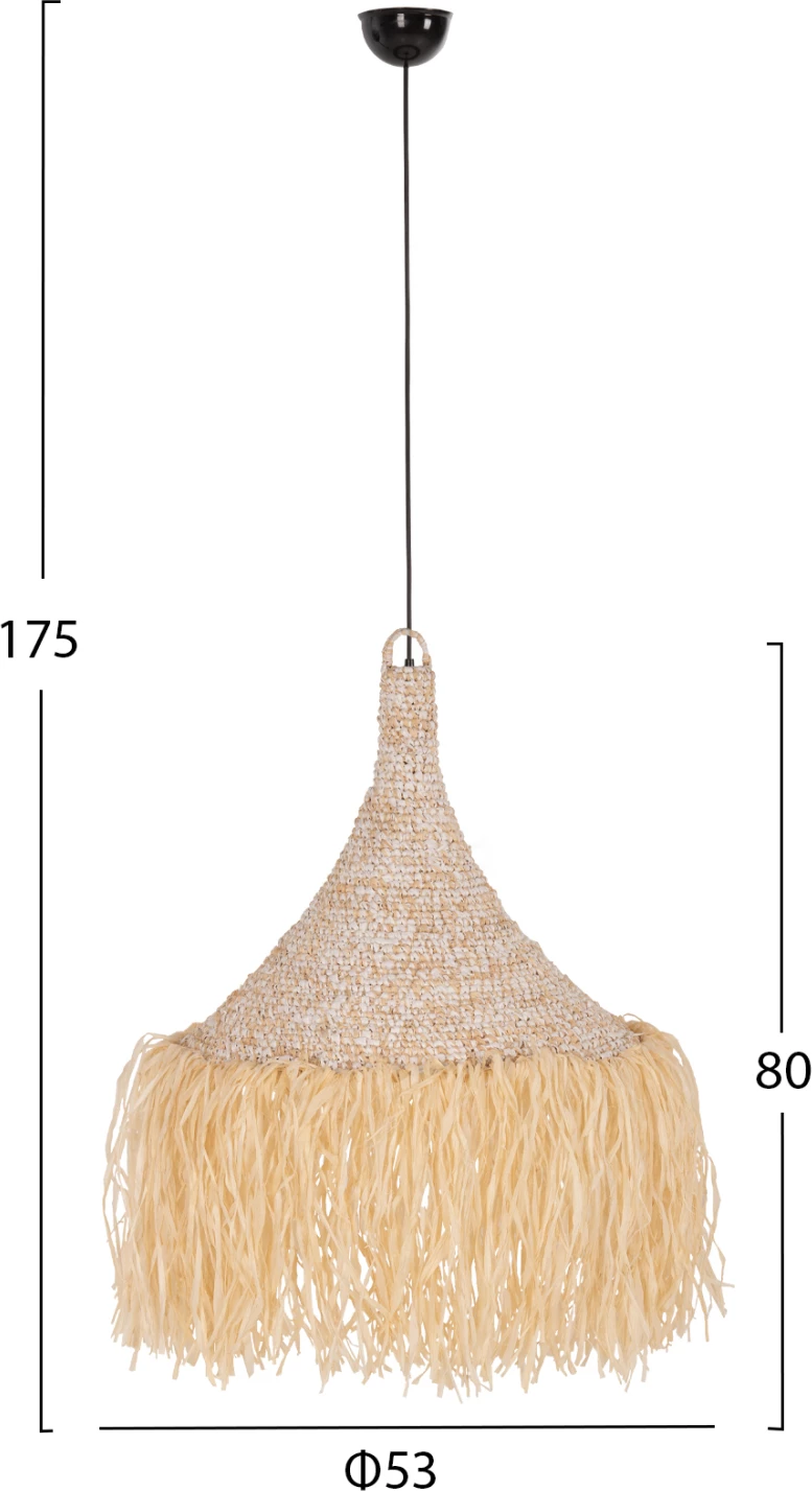 Llambë tavani varëse, fibra palme, ngjyrë natyrale, FH7816, 53x45cm