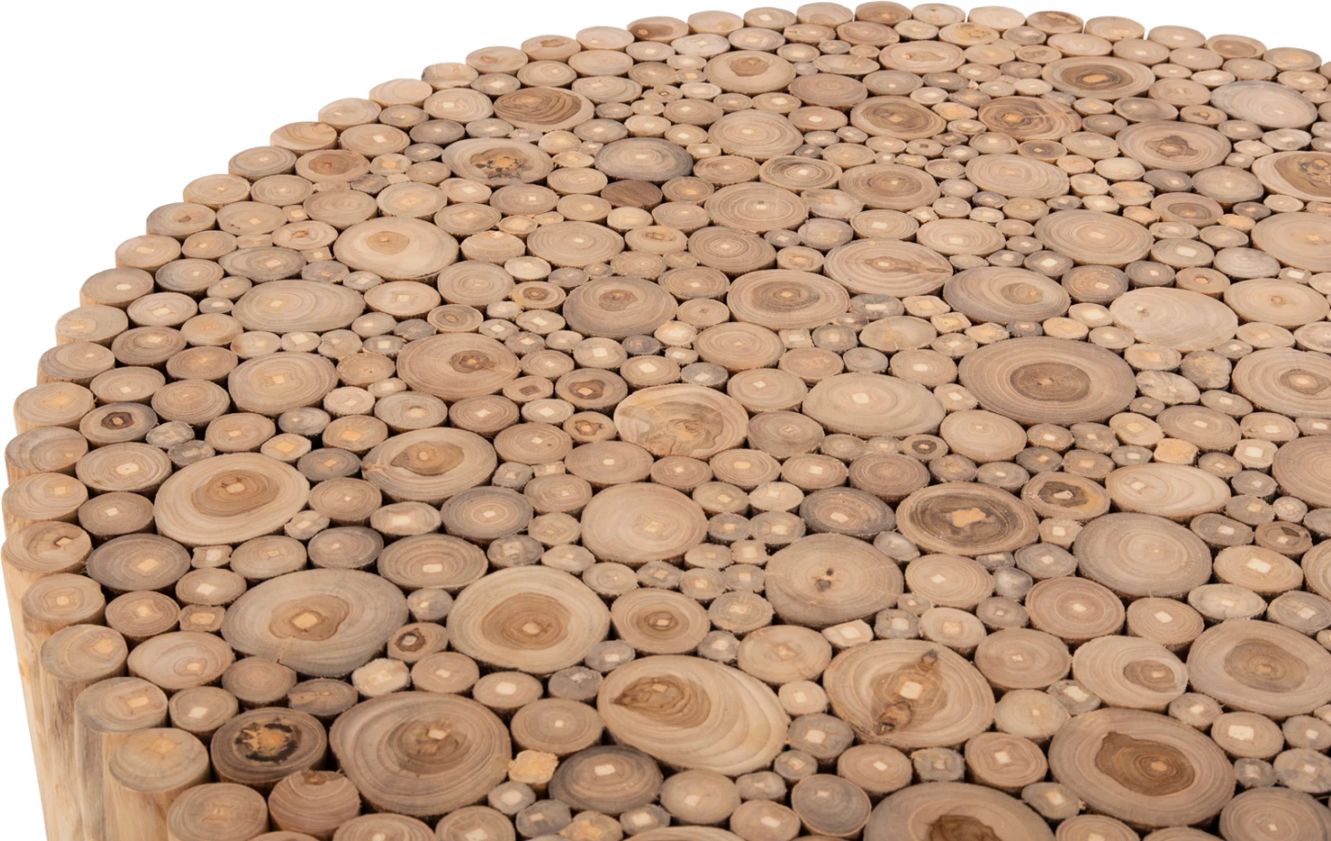 Tavolinë kafeje e rrumbullakët COOTER FH9862 degë TEAK - natyrale Φ100x40Hcm