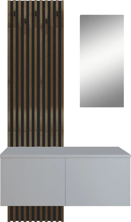 Mobilje hyrëse Arika, ngjyrë sonoma-bardhë, 100x37x199.5cm