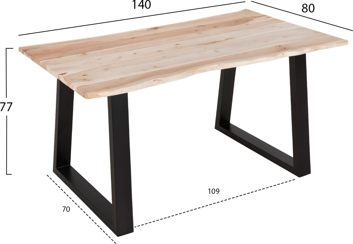 Tavolinë për ngrënie MONTANA SLIM FH8163.21 dru akacie ngjyrë natyrale e lehtë 140x80x77 cm