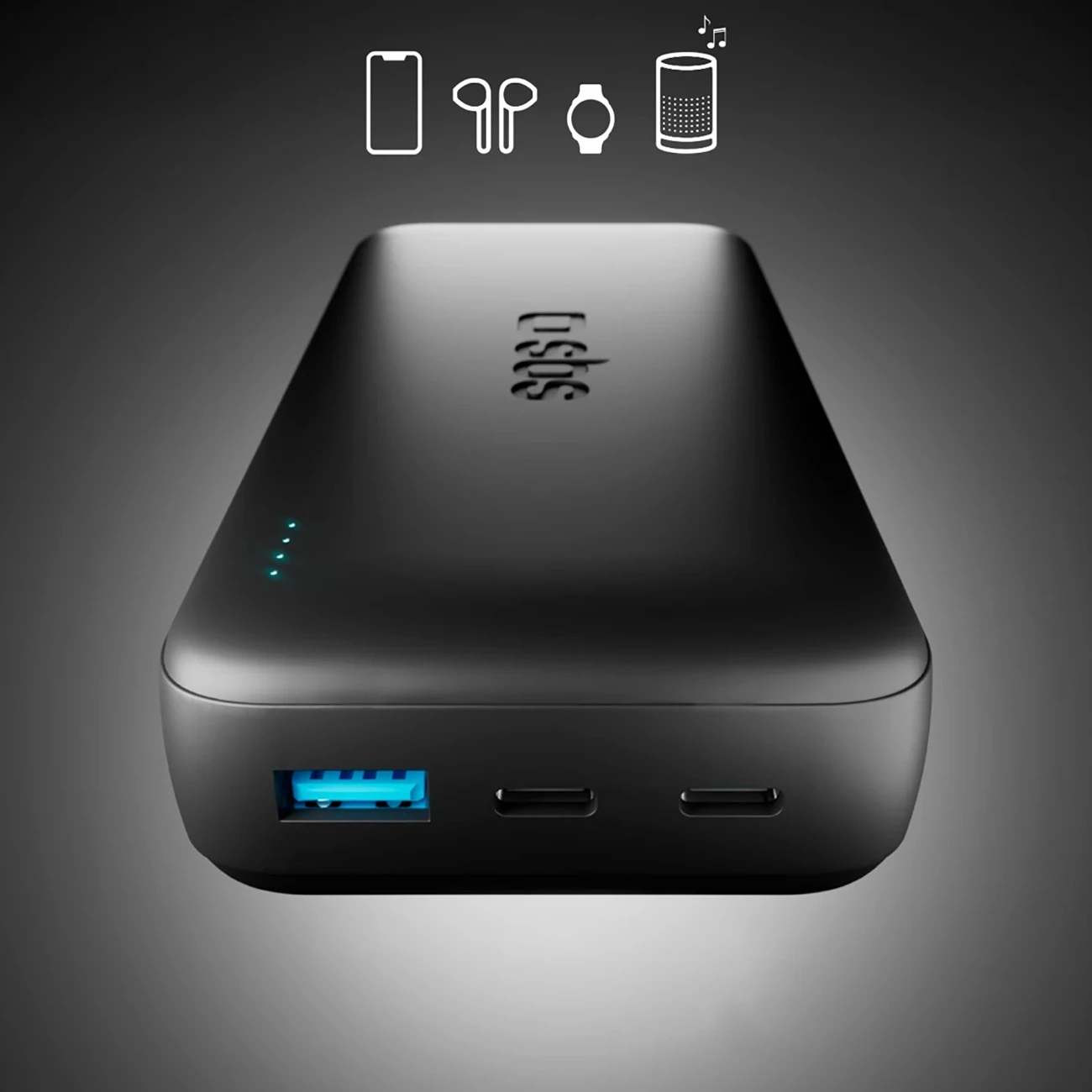 Powerbank SBS Infinity 20000mAh LiFePO₄, 2 porta USB-A/USB-C, e zezë
