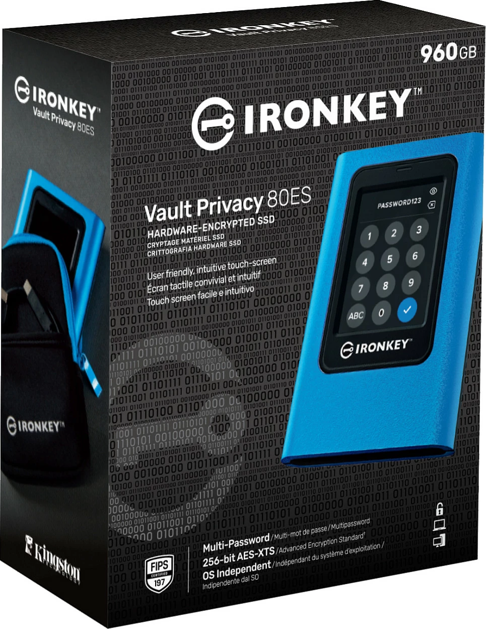 SSD i jashtëm Kingston IronKey Vault Privacy 80, 960GB, USB Type-C, Blu