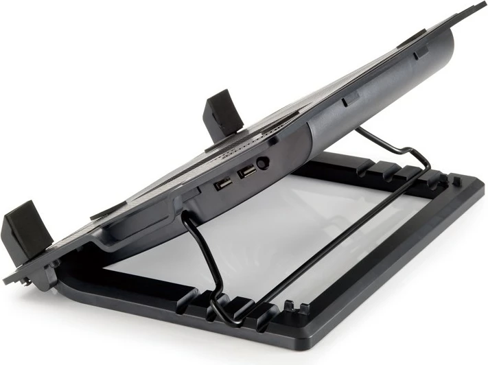 Mbajtëse ftohëse laptopi Conceptronic 1-Fan, USB-A 2.0, deri 17 inç, e zezë