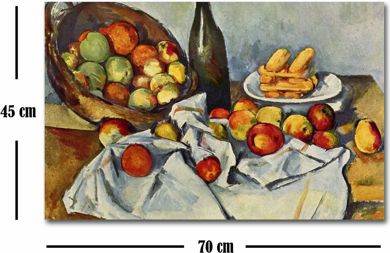Pikturë dekorative në kanavacë, Le Panier de Pommes, kornizë druri, 45x70cm