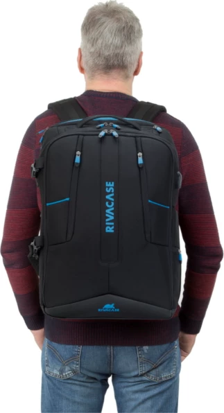 çantë shpine për laptop gaming RIVACASE 7860 17.3\" 30L me portë USB, e zezë