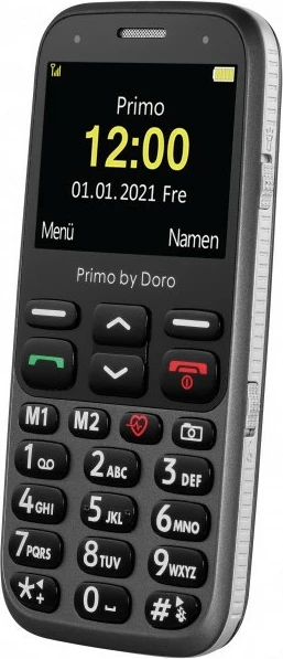 Celular Doro Primo 368, Bar, Single SIM, 2.3", 3 MP, 1000 mAh, Black, Graphite