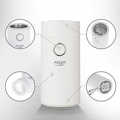 Grirës kafeje ADLER AD4446ws 150W 75g, e bardhë