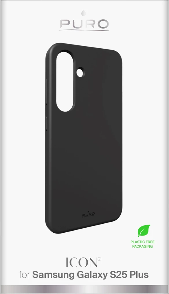 Mbështjellës Puro Icon për Samsung Galaxy S25+, silikon, i zi