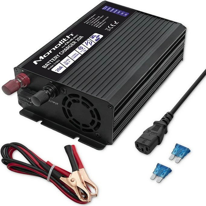 Karikues baterie Qoltec Monolith 51953, 20A, 24V, i zi