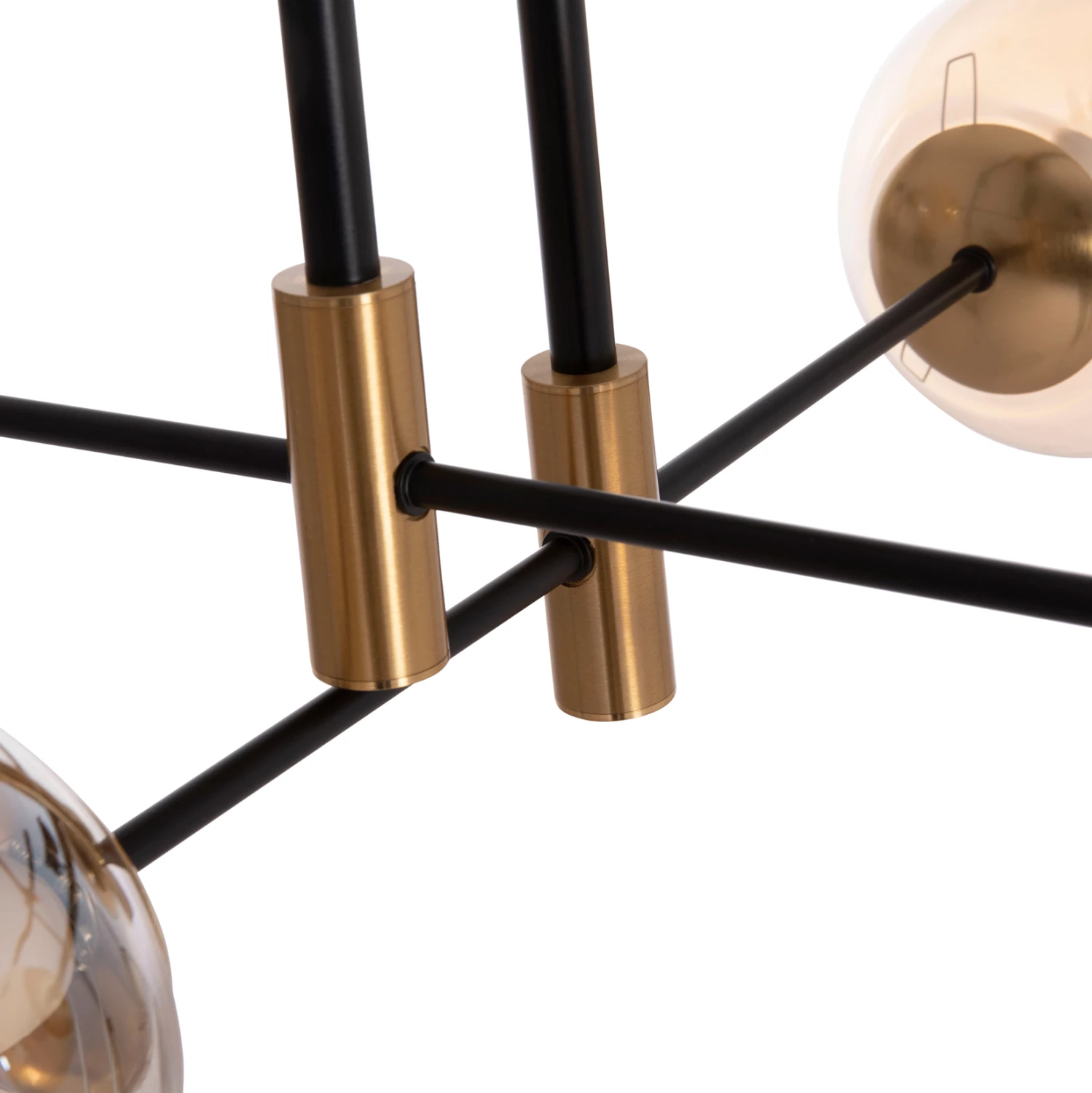 Llambë tavani DREMP, katër drita, e zezë-ari, 68x68x36cm