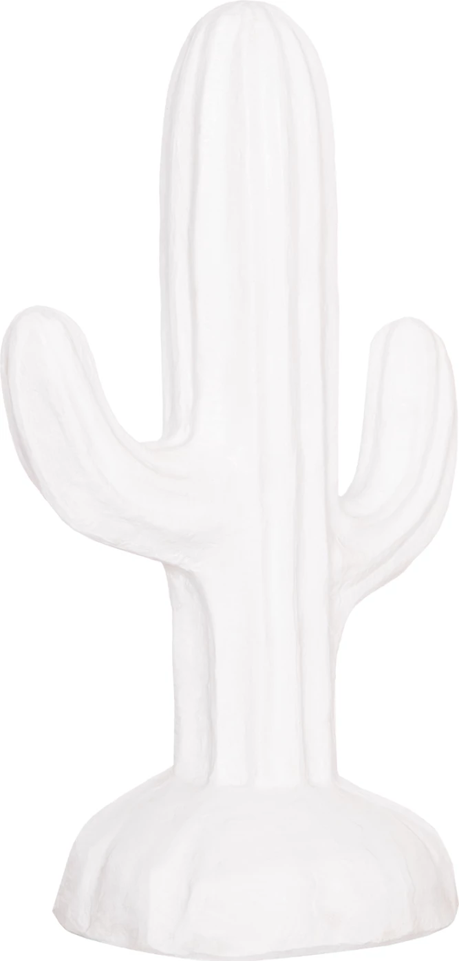 Kaktus dekorativ në dysheme, MDF, ngjyrë e bardhë, 42x30x74H cm
