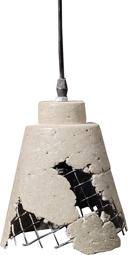 Llambë tavani GRID 2, beton dhe metal, 16x16x16cm