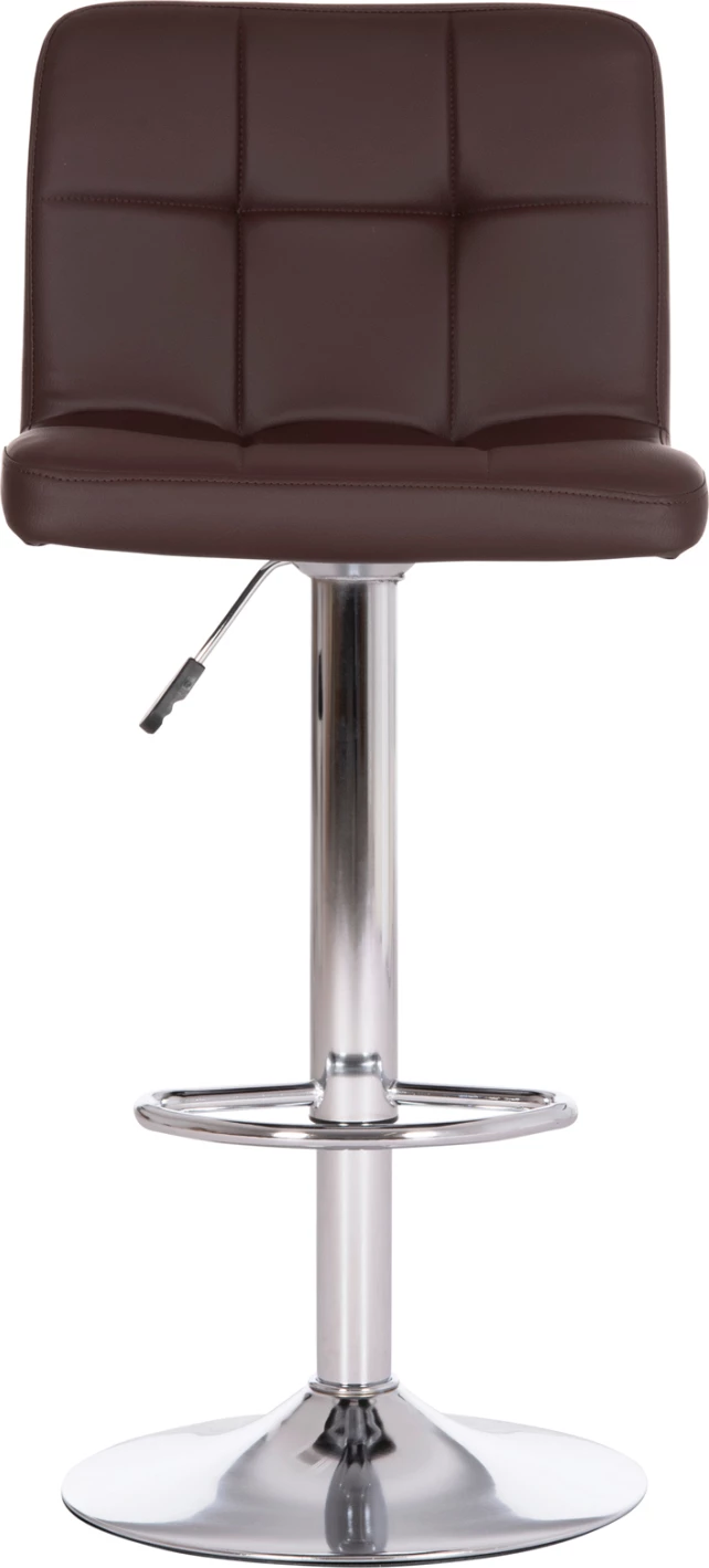 Karrige për bar rrotulluese DIANA, lëkurë PU kafe, metal krom, 44x52x109cm, set prej 2 copash