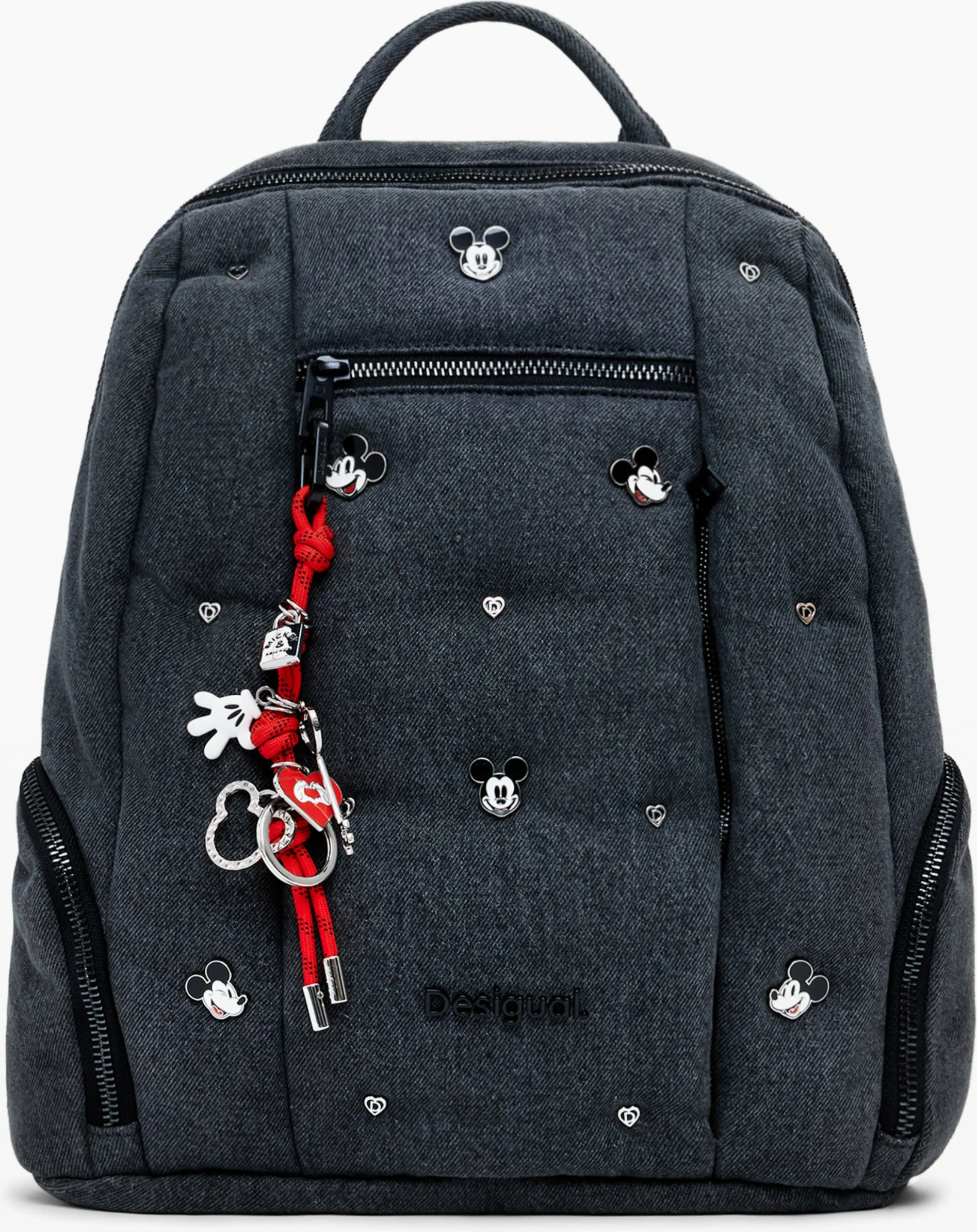 Çantë shpine DESIGUAL Mickey Studs Chester Modify femra, gri