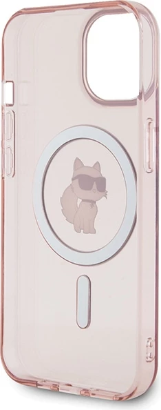 Mbështjellës Karl Lagerfeld IML Choupette MagSafe për iPhone 15, Rozë