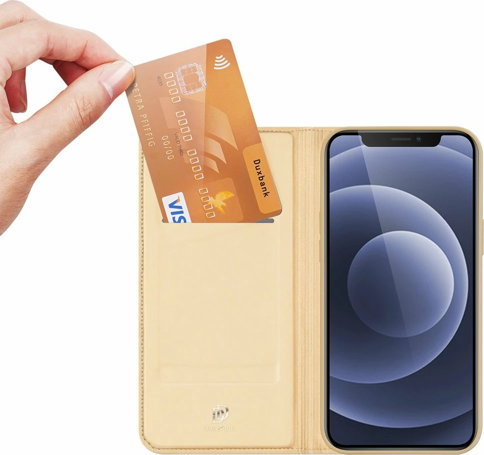 Mbështjellës Dux Ducis Skin Pro Bookcase për iPhone 13 mini, ari