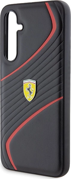 Mbështjellës Ferrari Twist Metal Logo për Samsung Galaxy S23 FE, i zi