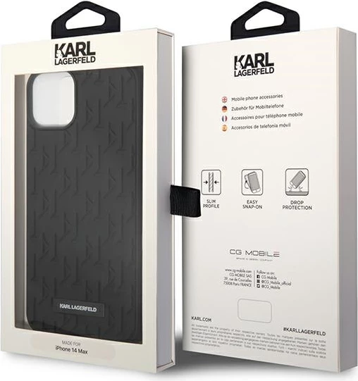 Mbështjellës Karl Lagerfeld KLHCP14MRUPKLPK për iPhone 14 Plus 6.7", hardcase, 3D Monogram, i zi