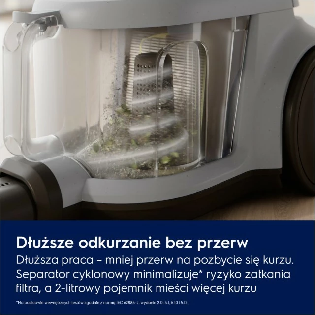 Fshesë me korent pa qese, Electrolux EL51A2UG, 1000 W, 2 L, ciklonike, filtrimi HEPA, rreze 9 m, gri