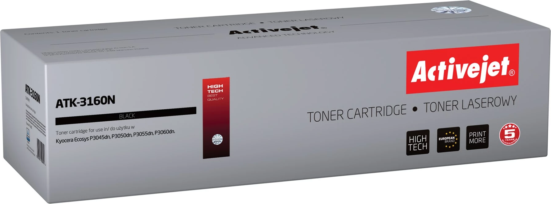 Toner zëvendësues Activejet ATK-3160N për printer Kyocera TK-3160, i zi