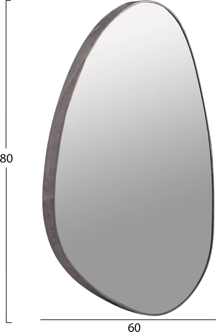 Pasqyrë muri e parregullt, ngjyrë mermeri gri, FH4487.02, 60x80H cm.