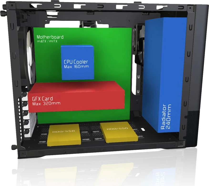 Kasë Fractal Design Node 804, Cube Case, Micro ATX/Mini ITX, e zezë