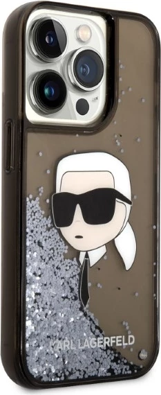 Mbështjellës Karl Lagerfeld KLHCP14LLNKHCK për iPhone 14 Pro 6.1", Glitter, i zi