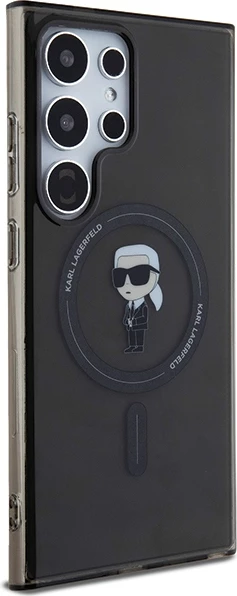 Mbështjellës Karl Lagerfeld IML Ikonik MagSafe për Samsung Galaxy S24 Ultra, i zi