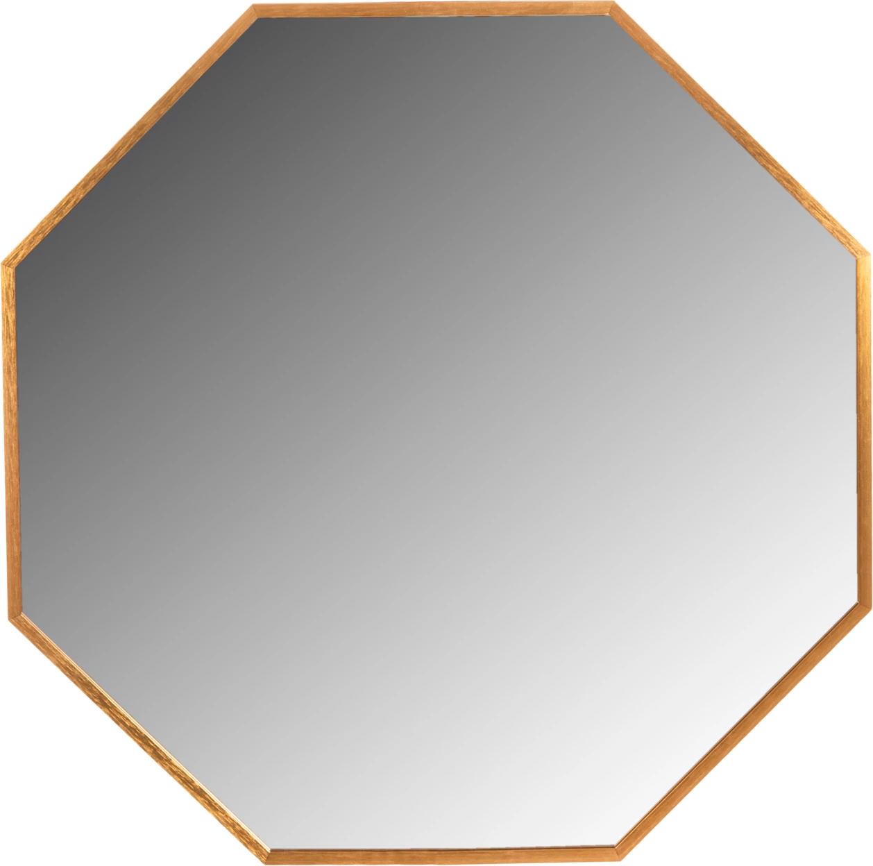 Pasqyrë muri oktagonale, kornizë alumini, ngjyrë ari, Φ74cm