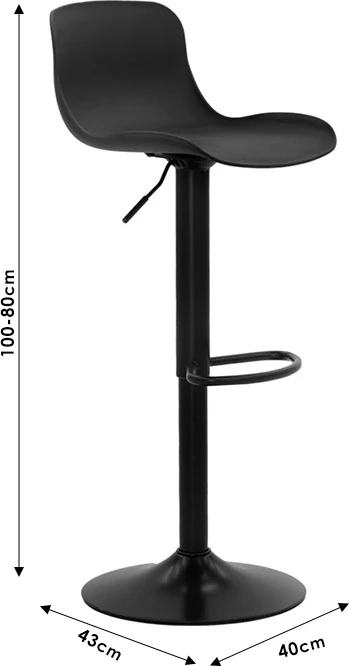 Karrige për bar Walden PP e zezë